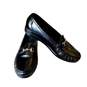 SAS Women's Loafers Flats Comfort Tripad Footbed Black Patent Leather Size 8 Vtg